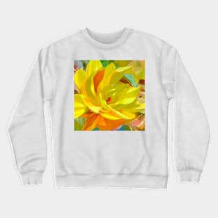 Bright Yellow Dahlia Crewneck Sweatshirt